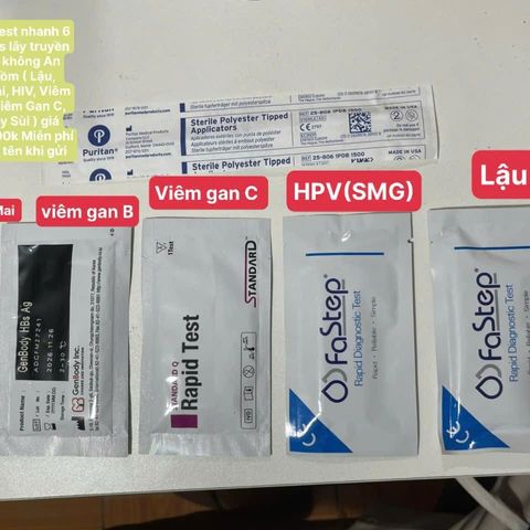 Combo Xét Nghiệm Sức Khỏe 6 Loại - H.I.V, Giang Mai, Viêm Gan B, C, HPV và Lậu - Sản Phẩm Chính Hãng Abbott, Đảm Bảo Kết Quả Chính Xác
