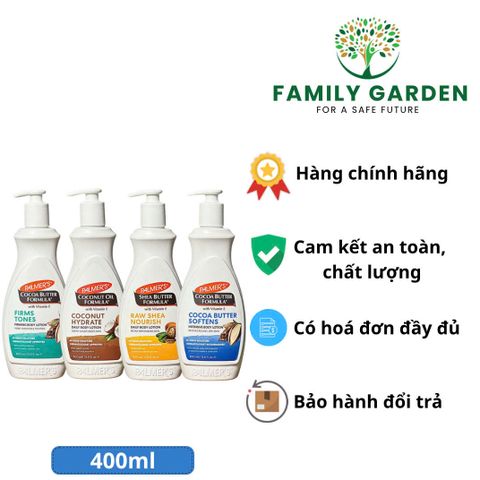 Sữa Dưỡng Thể Palmer's Cocoa Butter 400ml - Dưỡng Ẩm Chuyên Sâu, Làm Săn Chắc Da, Giảm Vết Rạn, Chứng Nhận Bác Sĩ Da Liễu