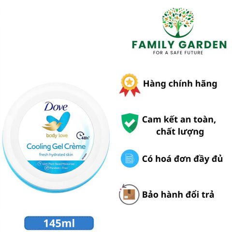 Kem Dưỡng Ẩm Làm Mát Da Dove Body Love Cooling Gel Creme 145ml - Dưỡng ẩm không nhờn rít, phù hợp cho mọi loại da