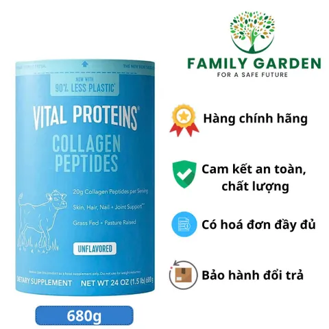 Bột Collagen Vital Proteins Không Mùi - Hỗ Trợ Sức Khỏe Da, Tóc, Móng và Khớp - Dễ Dàng Pha Trộn vào Đồ Uống