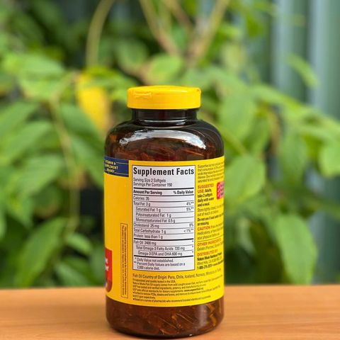 Viên uống Omega 3 Nature Made Fish Oil 1200mg - Hỗ trợ tim mạch, trí lực và sức khỏe não bộ, 300 viên Mỹ