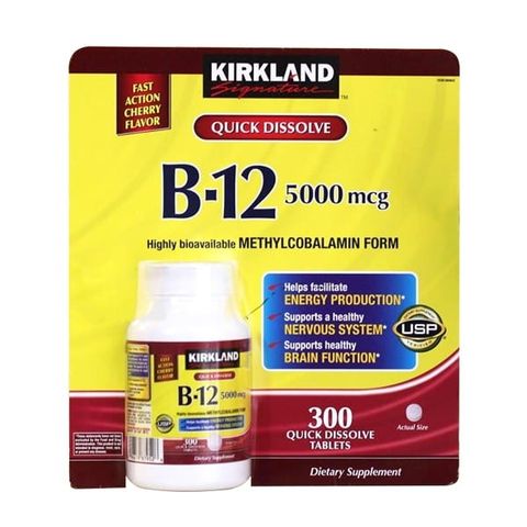 Viên uống bổ sung Vitamin B12 5000 mcg Kirkland - Hỗ trợ năng lượng, cải thiện tâm trạng, 300 viên chất lượng cao từ Mỹ