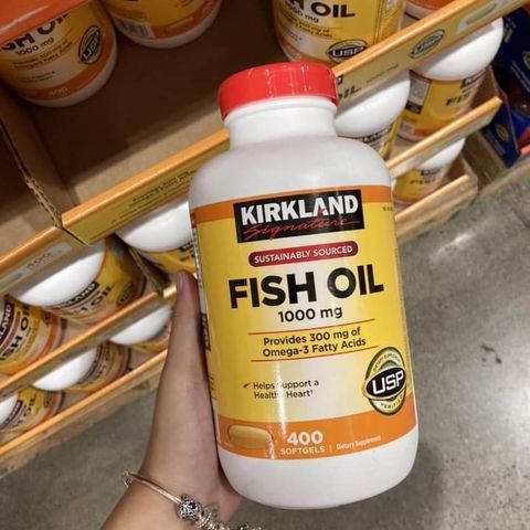 Dầu cá Kirkland Signature 1000 mg - 400 viên Omega-3 hỗ trợ sức khỏe tim và não - Sản phẩm dinh dưỡng tự nhiên chất lượng cao