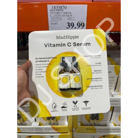 Serum Vitamin C MadHippie - Set 2 Lọ (30ml x 2) Tăng Cường Độ Sáng, Chống Lão Hóa, Giảm Mụn, Dưỡng Ẩm Da Mịn Màng