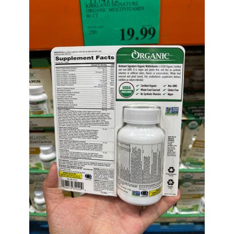 Vitamin Hữu Cơ Kirkland Signature Organic Multivitamin 80 Viên - Bổ Sung Dinh Dưỡng Thiết Yếu Hàng Ngày Từ Mỹ