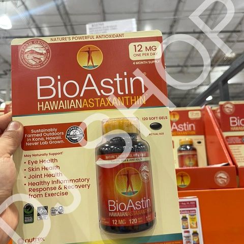 Viên Uống Chống Oxy Hóa BioAstin Hawaiian Astaxanthin 12mg - 120 Viên Hỗ Trợ Sức Khỏe Da, Mắt, Tim Mạch, Phục Hồi Sau Tập Luyện