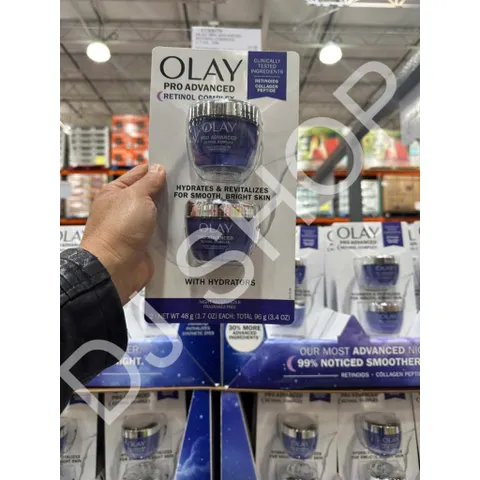 Kem Dưỡng Ẩm Ban Đêm Olay Pro Advanced Retinol Complex - Bộ 2 Hộp 1.7 fl oz, Chống Lão Hóa, Dưỡng Ẩm Sâu, Làm Sáng Da