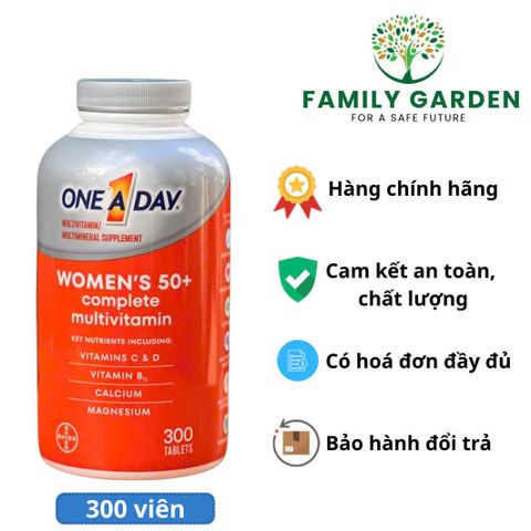 Vitamin Tổng Hợp One A Day Cho Phụ Nữ Trên 50 Tuổi - 300 Viên Hỗ Trợ Sức Khỏe Tim Mạch, Xương, Chống Oxy Hóa