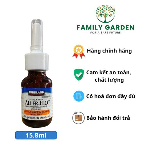 Dung dịch xịt mũi Kirkland Signature Aller-Flo - Hỗ trợ giảm viêm xoang, nghẹt mũi, triệu chứng dị ứng Mỹ 50µg
