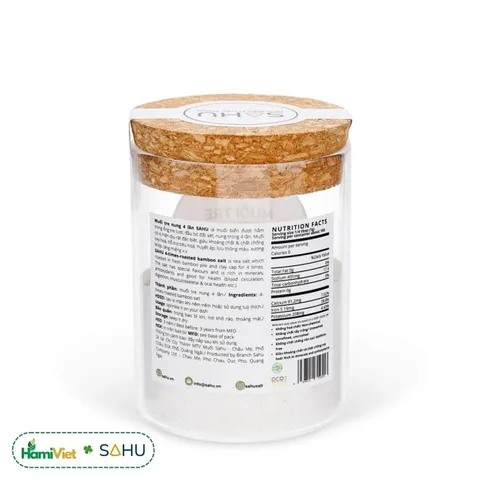 Muối Tre 4 Lần Sahu - 100% Muối Biển Tự Nhiên, Nguyên Liệu Nấu Ăn Chất Lượng Cao, Hương Vị Đậm Đà, An Toàn Cho Sức Khỏe