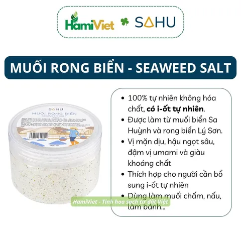 Muối Rong Biển 300g Sahu - Gia Vị Tự Nhiên Không Hóa Chất, Hương Vị Đậm Đà cho Món Ăn Thêm Ngon
