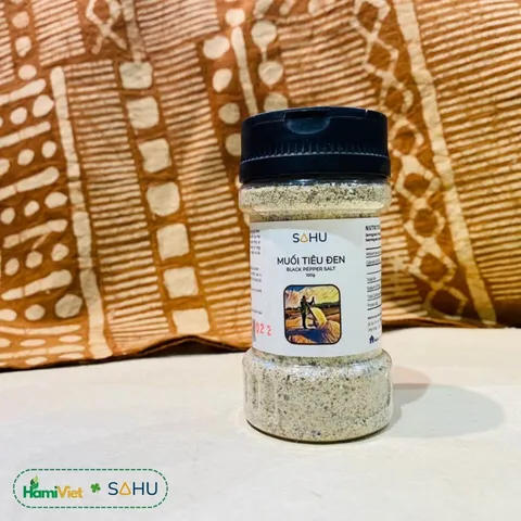 Muối Tiêu Đen Sahu 100g - Muối Biển Tự Nhiên & Tiêu Tiên Phước Thượng Hạng, Gia Vị Ngon, Hương Vị Truyền Thống Việt Nam