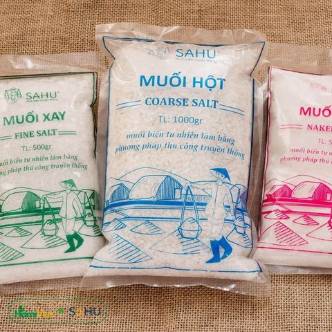 Muối Hột 5kg Sahu - 100% Muối Biển Tự Nhiên, Không Hóa Chất, Đặc Sản Sa Huỳnh, Gia Vị Nấu Ăn An Toàn