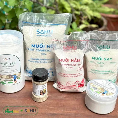 Muối Hột Sahu 1kg - 100% Muối Biển Tự Nhiên, Không Hóa Chất - Nguyên Liệu Nấu Ăn Hoàn Hảo cho Món Ăn Thêm Ngọt Vị