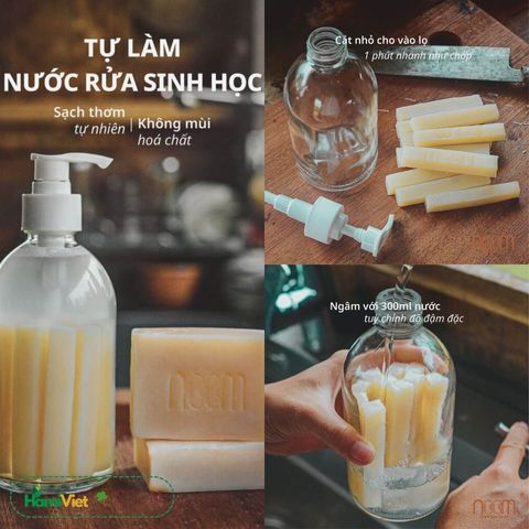 Combo 5 Xà Bông Đa Dụng Nguyên Bản Noom - Làm Sạch Cơ Thể, Dưỡng Da Mềm Mịn Tự Nhiên, Không Tinh Luyện, Hương Nhẹ Thúy