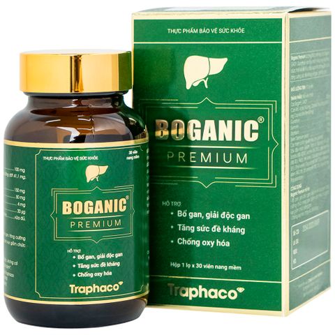 Viên uống bổ gan Boganic Premium Traphaco - Giải độc gan, hỗ trợ chức năng gan, chất chống oxy hóa mạnh mẽ, 30 viên Việt Nam