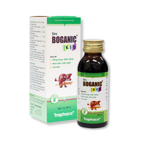 Siro Boganic Kid 100ml - Hỗ trợ sức khỏe trẻ em, giảm mụn nhọt, mẩn ngứa và táo bón, tăng cường sức đề kháng tự nhiên