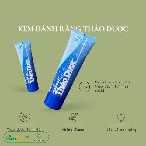 Kem đánh răng D'Vi Nature - Thảo Dược Làm Sạch Vôi Răng, Ngăn Ngừa Sâu Răng, Giảm Hôi Miệng, Răng Ê Buốt 100g
