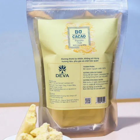Bơ Cacao Nguyên Chất Tự Nhiên Deva 200gr - Dùng Làm Bánh, Làm Socola, Dưỡng Da, Dưỡng Môi Chất Lượng Cao Việt Nam