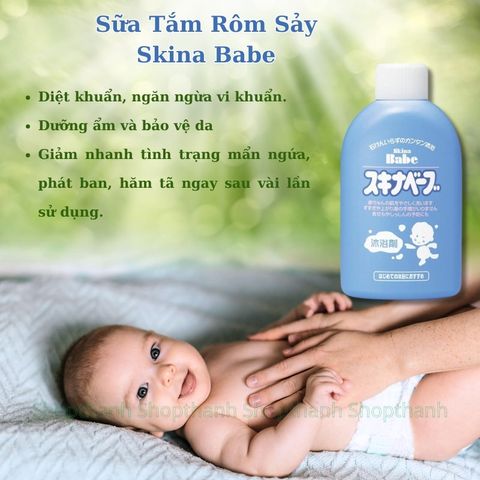 Sữa Tắm Rôm Sảy Skina Babe Nhật Bản 200ml/500ml - Giải Pháp Dịu Nhẹ Cho Da Nhạy Cảm Của Bé, Ngăn Ngừa Ngứa Rôm Sảy