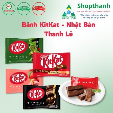 Bánh Socola KitKat Mini Nhật Bản - Hương Vị Matcha và Socola Nguyên Chất, Snack Ngọt Ngào Cho Gia Đình và Bạn Bè