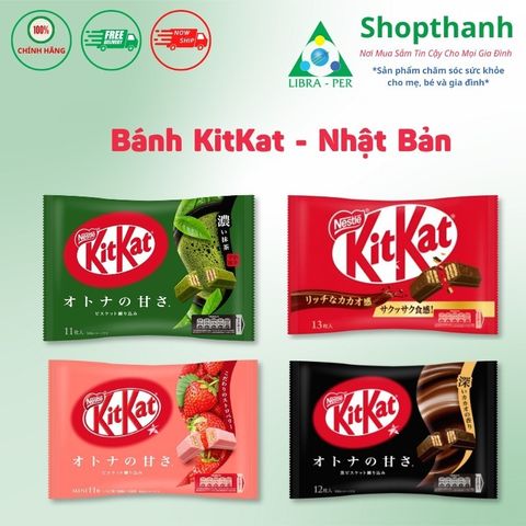 Bánh Socola KitKat Mini Nhật Bản - Hương Vị Truyền Thống, Matcha, Dâu Tây - Snack Ngon Tiện Lợi cho Bạn và Gia Đình