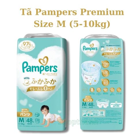 Tã Dán Pampers Premium Nhật Bản - Siêu Mỏng, Siêu Mềm, Khô Thoáng 360° - An Toàn Cho Da Nhạy Cảm Trẻ Nhỏ
