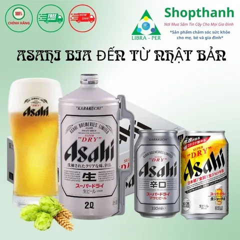 Bia Asahi Super Dry Nội Địa Nhật - Hương Vị Siêu Khô Thanh Mát, Sảng Khoái, Bia Cao Cấp Nhập Khẩu Chính Ngạch Nhật Bản