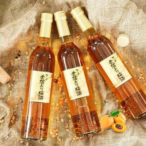 Nước Mơ Ngâm Lên Men Vảy Vàng Kikkoman 500ml - Umeshu Nhật Bản Sang Trọng, Đồ Uống Cao Cấp, Quà Tặng Độc Đáo 24K