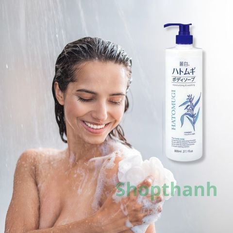 Sữa Tắm Hatomugi Naturie 800ml - Chiết Xuất Hạt Ý Dĩ Nhật Bản, Dưỡng Trắng và Cấp Ẩm Cho Da Mịn Màng, Phù Hợp Mọi Loại Da