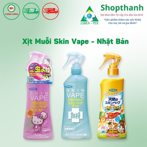 Xịt Chống Muỗi SkinVape Nhật Bản 200ml - An Toàn Cho Trẻ Em, Hiệu Quả Xua Đuổi Côn Trùng, Không Độc Hại, Chiết Xuất Từ Thiên Nhiên