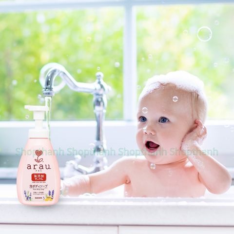 Sữa Tắm Bọt Gội Arau Baby Nhật Bản - Sản Phẩm Tự Nhiên An Toàn Cho Bé Sơ Sinh, Da Nhạy Cảm, Chiết Xuất Thảo Dược