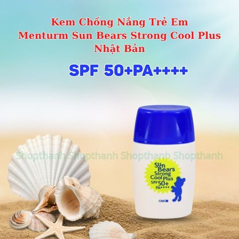 Kem Chống Nắng Menturm Sun Bears 30gr - An Toàn Cho Da Nhạy Cảm Trẻ Em, SPF 35 PA+++ Không Cồn, Dịu Nhẹ, Chính Hãng Nhật Bản