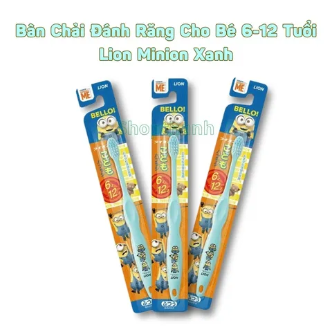 Bàn Chải Đánh Răng Lion Hình Minion Cho Trẻ 6-12 Tuổi - An Toàn, Ngộ Nghĩnh, Tiêu Chuẩn Nhật Bản