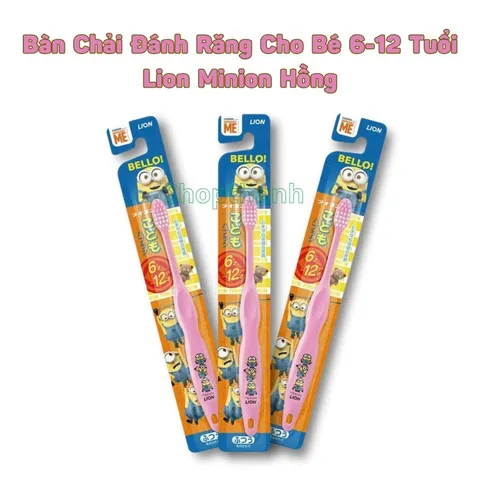 Bàn Chải Đánh Răng Lion Hình Minion Cho Trẻ 6-12 Tuổi - An Toàn, Ngộ Nghĩnh, Tiêu Chuẩn Nhật Bản