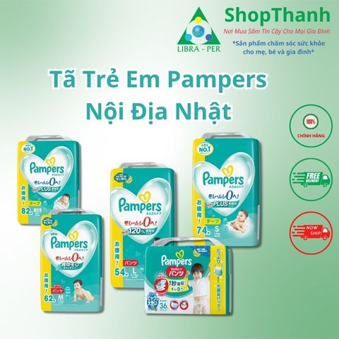 Bỉm Tã Pampers Nhật Bản Cho Bé - Mềm Mại, Khô Thoáng và Siêu Thoáng Khí, Thích Hợp Mùa Hè, Đủ Size NB, S, M, L, XL