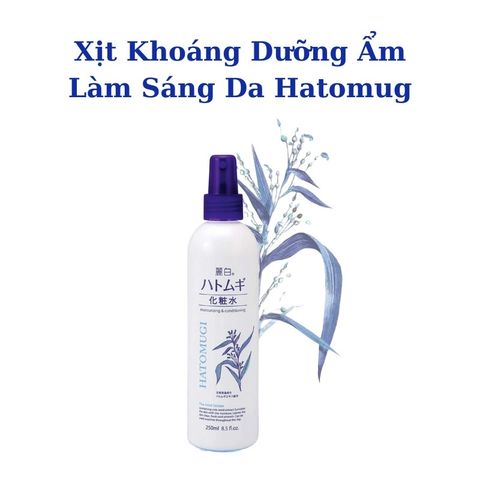 Xịt Khoáng Dưỡng Ẩm Trắng Da Hatomugi Nhật Bản 250ml - Dưỡng Da Mềm Mại, Khắc Phục Da Khô, Làm Mát Da Tức Thì