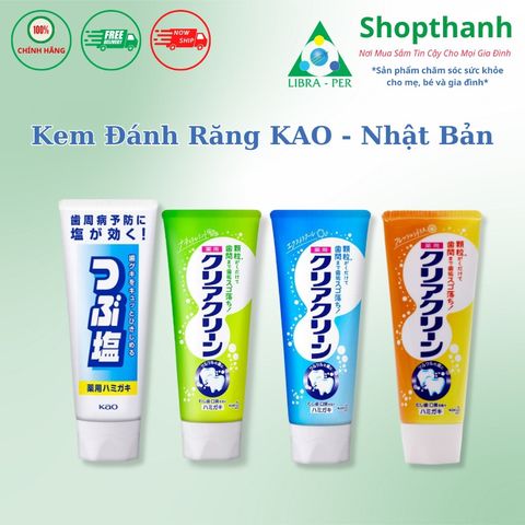 Kem Đánh Răng KAO Nhật Bản - Công Thức Dịu Nhẹ, Làm Sạch Răng, Ngăn Mảng Bám và Hỗ Trợ Hơi Thở Thơm Mát cho Gia Đình