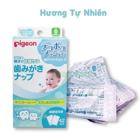 Giấy Lau Răng Pigeon Nhật Bản 42 Tờ - Giải Pháp Vệ Sinh Răng Miệng An Toàn Cho Bé, Ngừa Sâu Răng Hiệu Quả