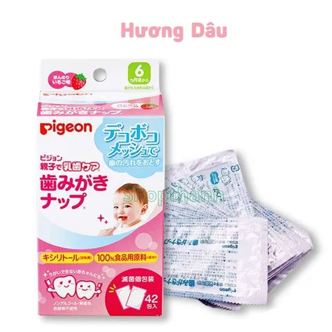Giấy Lau Răng Pigeon Nhật Bản 42 Tờ - Giải Pháp Vệ Sinh Răng Miệng An Toàn Cho Bé, Ngừa Sâu Răng Hiệu Quả
