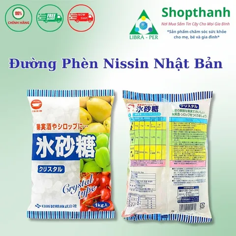 Đường Phèn Trắng Nissin Nhật Bản 1kg – Đường Cao Cấp, Ngọt Thanh Tinh Khiết, Nấu Ăn, Pha Chế Đồ Uống