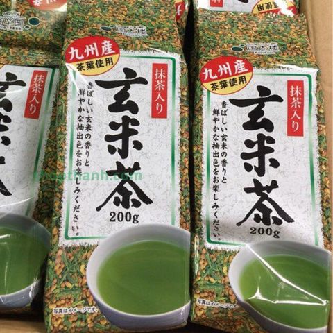 Trà xanh gạo lứt Kunitaro Koubashi Genmaicha Nhật Bản - 200g, Trà matcha tự nhiên, Giải độc, Tăng cường sức khỏe, Thức uống truyền thống Nhật Bản