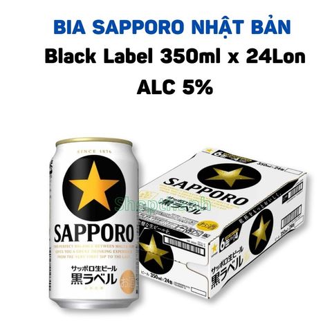 Bia Sapporo Black Label 330ml - Bia Lager Đen Nhật Bản Hương Vị Đậm Đà, Thích Hợp Cho Mọi Bữa Tiệc