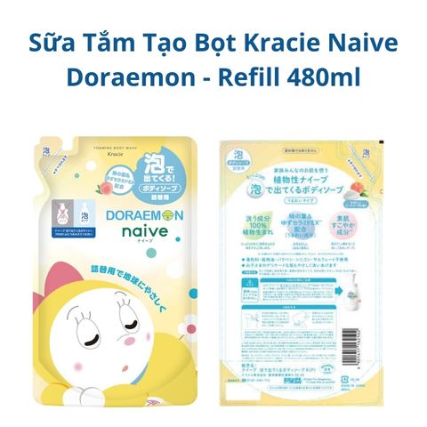 Sữa Tắm Kracie Naive Doremon Nhật Bản - Bọt Mịn Dịu Nhẹ Chiết Xuất Từ Thực Vật Hương Đào Cho Da Nhẹ Nhàng, Dưỡng Ẩm Tự Nhiên