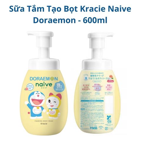 Sữa Tắm Kracie Naive Doremon Nhật Bản - Bọt Mịn Dịu Nhẹ Chiết Xuất Từ Thực Vật Hương Đào Cho Da Nhẹ Nhàng, Dưỡng Ẩm Tự Nhiên