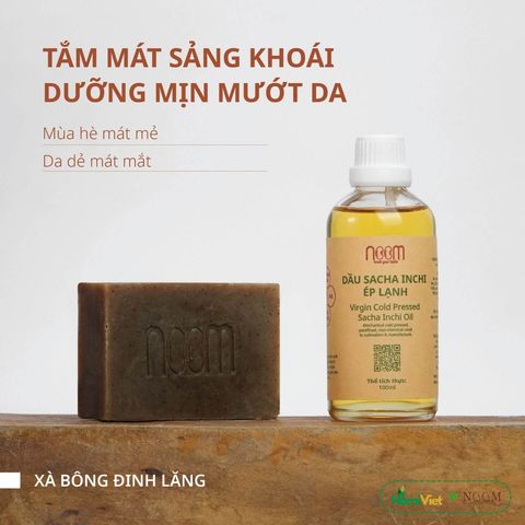 Xà Bông Đinh Lăng Noom 100g - Chăm Sóc Da Tự Nhiên, Giữ Ẩm, Làm Mát, Dưỡng Da Tươi Mát từ Giới Thiệu Cây Đinh Lăng Việt Nam