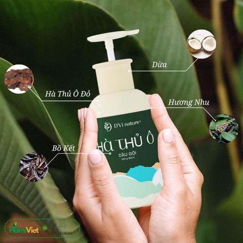 Dầu Gội Hà Thủ Ô D'Vi Nature - Nuôi Dưỡng Tóc Bóng Mượt, Đàn Hồi, Giúp Làm Sạch Tóc và Loại Bỏ Gàu - 320ml