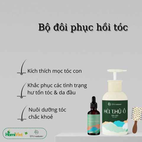 Dầu Gội Hà Thủ Ô D'Vi Nature - Nuôi Dưỡng Tóc Bóng Mượt, Đàn Hồi, Giúp Làm Sạch Tóc và Loại Bỏ Gàu - 320ml