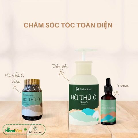 Dầu Gội Hà Thủ Ô D'Vi Nature - Nuôi Dưỡng Tóc Bóng Mượt, Đàn Hồi, Giúp Làm Sạch Tóc và Loại Bỏ Gàu - 320ml