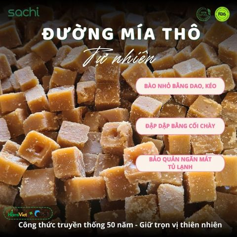 Đường Mía Thô Sachi 100% Tự Nhiên - Giàu Vitamin, Khoáng Chất, Không Hóa Chất, Nguyên Liệu Nấu Ăn Sạch, An Toàn Sức Khỏe